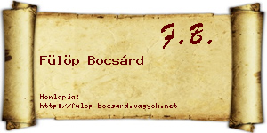 Fülöp Bocsárd névjegykártya